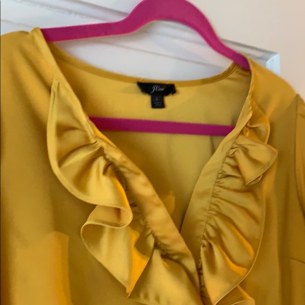 Golden yellow ruffled blouse